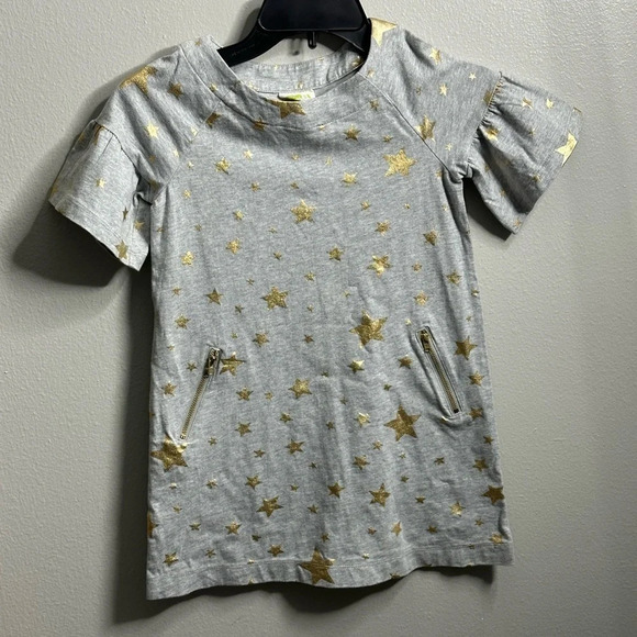 Crazy 8 Gray Kids Star Girls Shirt Dress‎ size 5-6 - Picture 2 of 11